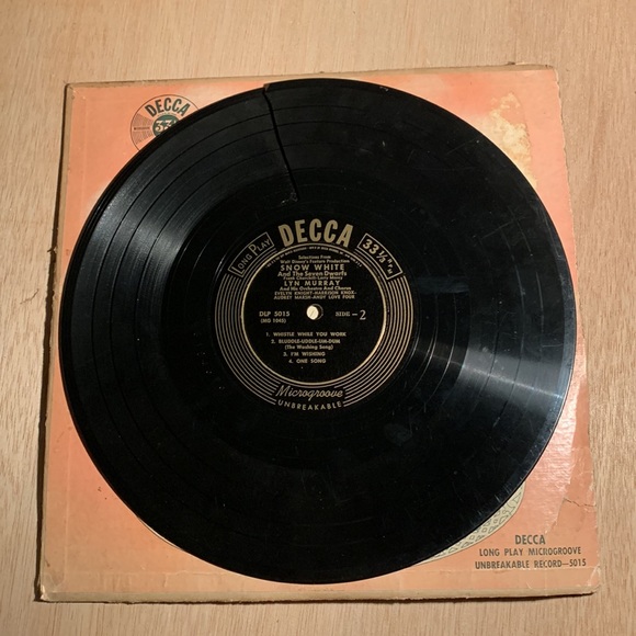 Vintage 40s Snow White & The Seven Dwarfs Decca Vinyl Record Walt Disney defects - Picture 15 of 17